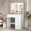 Vanity Makeup Desk with LED Lights Mirror and Drawers Dressing Table 3