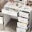 Vanity Makeup Desk with LED Lights Mirror and Drawers Dressing Table 8