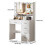 Vanity Makeup Desk with LED Lights Mirror and Drawers Dressing Table 6