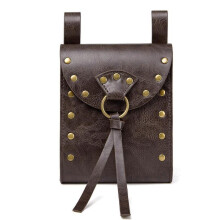 (FBG319CF) Renaissance Wallets PU Leather Coin Bag Medieval Cube Bag Waist Bag Multifunctional Change Purse Belt Bag for Adults FBG319CF