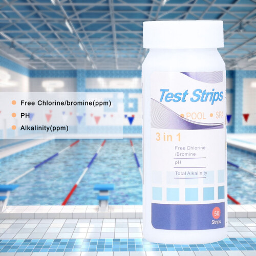 3-in-1 Spa Pool Wassertest-Kit 50 Streifen Chlor, Brom, pH, Alkalinität 2