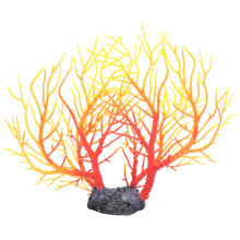 Künstlicher Korallenbaum Aquarien-Dekoration PVC Gelb Orange 22x20x5cm