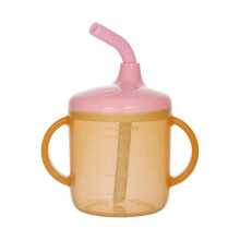 (Tachibana flour) Baby Sip Cup Drinking Cup with Double Handles and Clear Measurement Marks 220ml for Easy Drinking Transition Powder transparent s