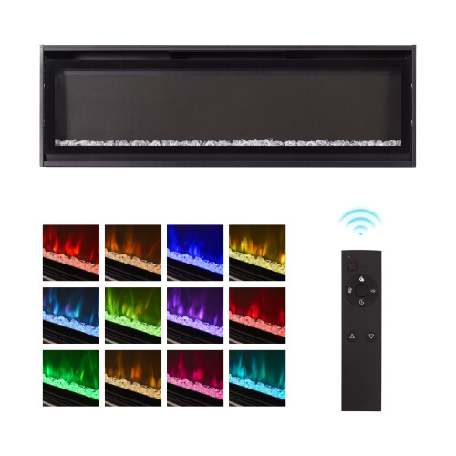 Living And Home 50 inch Wall Mounted Electric Fireplace with Remote Control 2