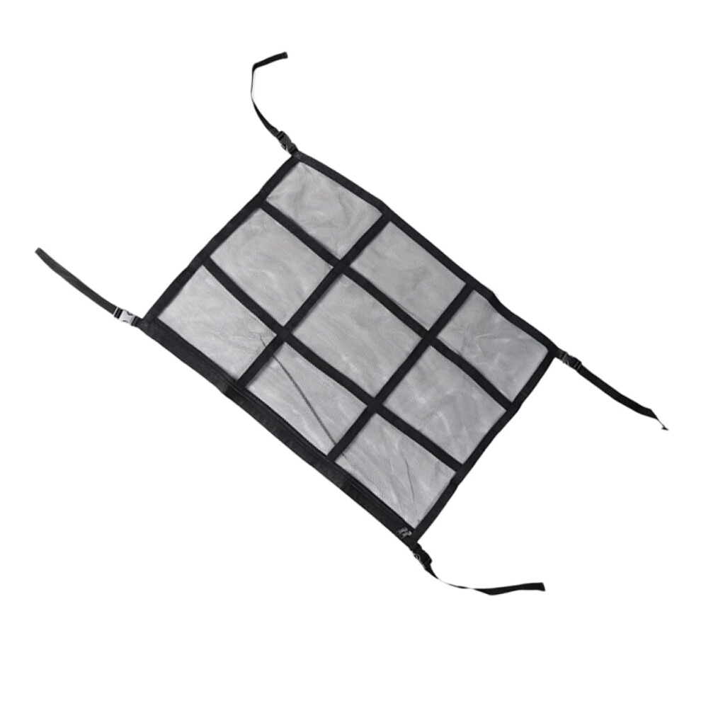 Car Interior Accessories - Polyester Mesh Blanket Storage Net With Zip Pockets For Suv And Sedan Roof Space Saving 6482260342979
