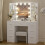 7 Drawers Dresser Table With LED Light Mirror Makeup Desk Vanity Table 4