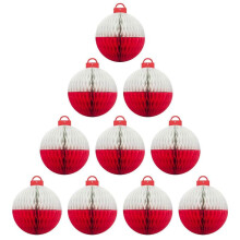 (L) 10Pieces Sophisticated Fishing Theme Parties Decors Honeycomb Balls for Tables and Hanging Ceiling Decorations S