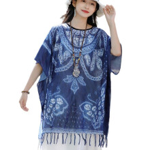 (Shamrock Butterfly) Bohemian Tassels Cape for Women Ethnic Style Cape Ponchos Vintage Patterned Cape Ladies Sun-protection Shawl Cape snowflake