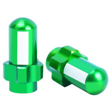 Aluminum Alloy Bicycle Tire Caps 2-Pack Green Replacement Valve Stem Covers for Bike Tires