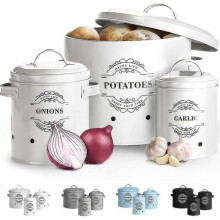 Garlic Baskets Metal Onion Pot Set Of 3-potato Pot. Onion Pot. Jar Of Garlic.