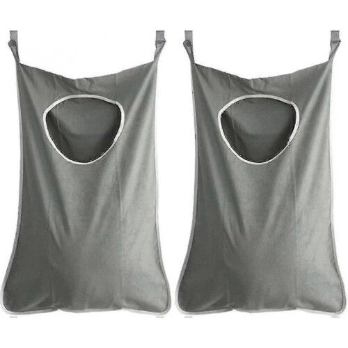 2pc Hanging Laundry Basket Dark Gray