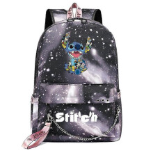 (10)Lilo and Stitch Backpack with USB Port, Canvas Book bag Rucksack for Students, School Bag for Boys/Girls, Travel Mochilas High Quality