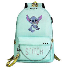 (6)Stitch Kawaii Boys Girls Kids School Book Bags | Women USB Chain Backpack | Canvas Men Laptop Bagpack | Packsack Bookbag High Quality