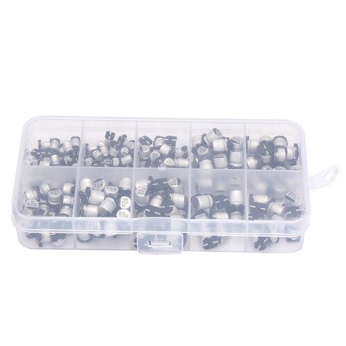 200pcs 10-50V SMD Electrolytic Capacitors Set 1uF 1