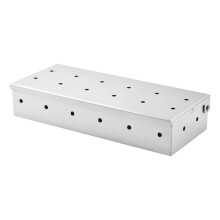 Coal Fuel Holders Grill Smoker Box With Lid, Wood Chip Smoker Box For Charcoal & Propane Gas Grills, Durable Steel Design