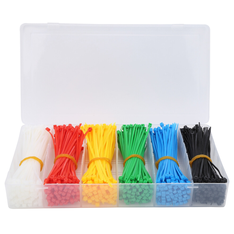 900pcs SelfLocking Nylon Cable Ties Multicolor