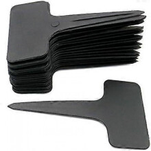 100 Pcs Thick Plastic Markers Plant Labels Black T Type Garden Plant Labels Waterproof