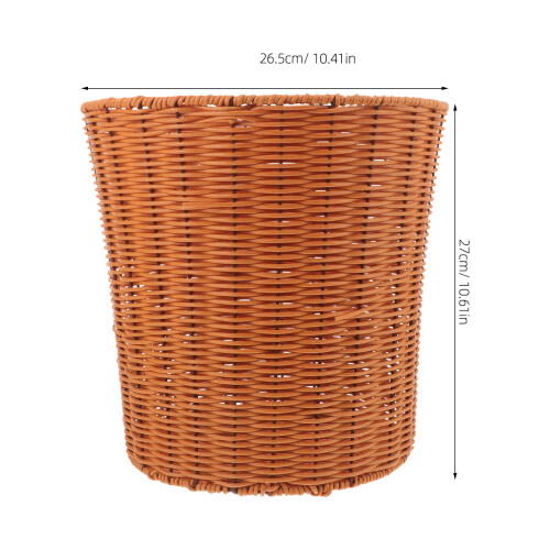 Joyous Brown Plastic Woven Basket For Storage Use Multi-Function And 2