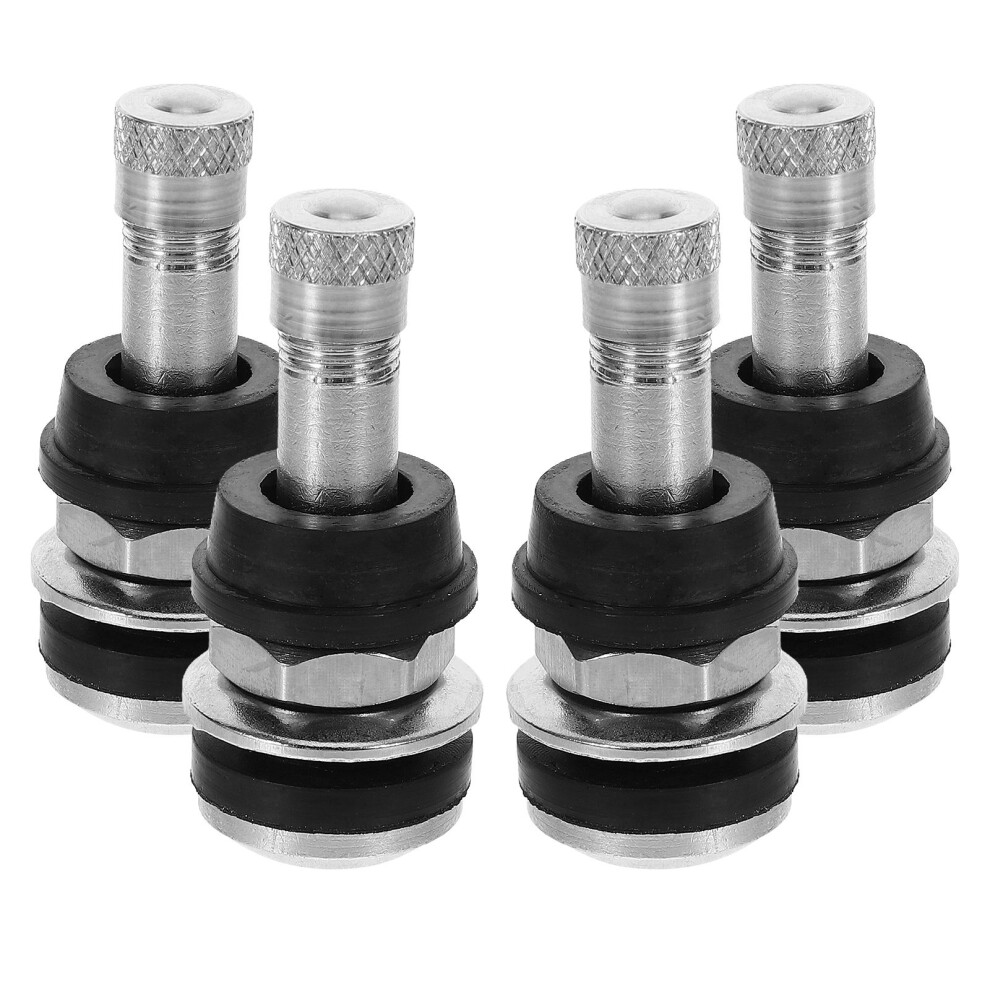 4 Pcs Wheel Tire Valves Stem Stems Automotive Vehicle Silver 3173561334826