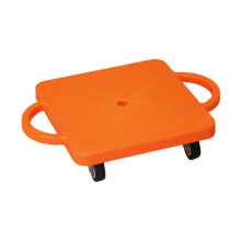 Scooter Board with Handles 11.8 Inch Square Portable Sit Down Scooter for Indoor Outdoor Gym Playground Activities Orange