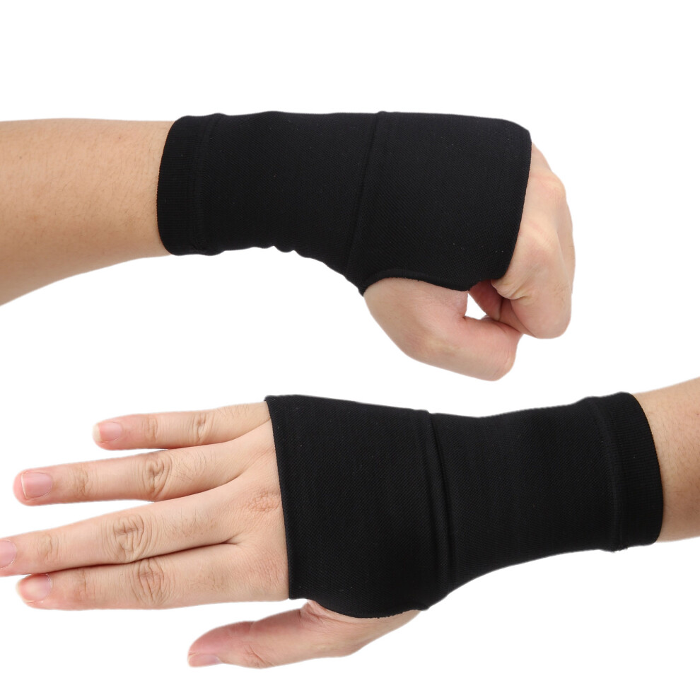 Black Wrist Support Brace Pair, M, Carpal Tunnel & Arthritis Gloves