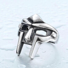 (10) Doom Mask Gladiator Style Ring Metal Silver Stainless Size 7-14 TW