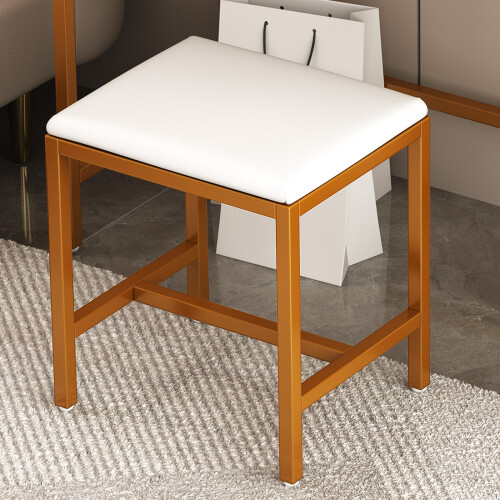 Writing Study Desk Computer Workstation w/2 Drawers Vanity ,White&Gold 1