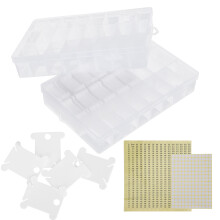 150 Stück Nähgarn-Käppchen Winderdose Set, 4cm, Milchweiß