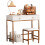Writing Study Desk Computer Workstation w/2 Drawers Vanity ,White&Gold 6