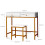 Writing Study Desk Computer Workstation w/2 Drawers Vanity ,White&Gold 4