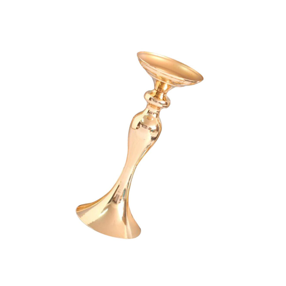 (Gold S) Metal Candle Tea Light Holder with Long Stand Elegant Flower Vase-image-OPC-PK9KZGB-NEW