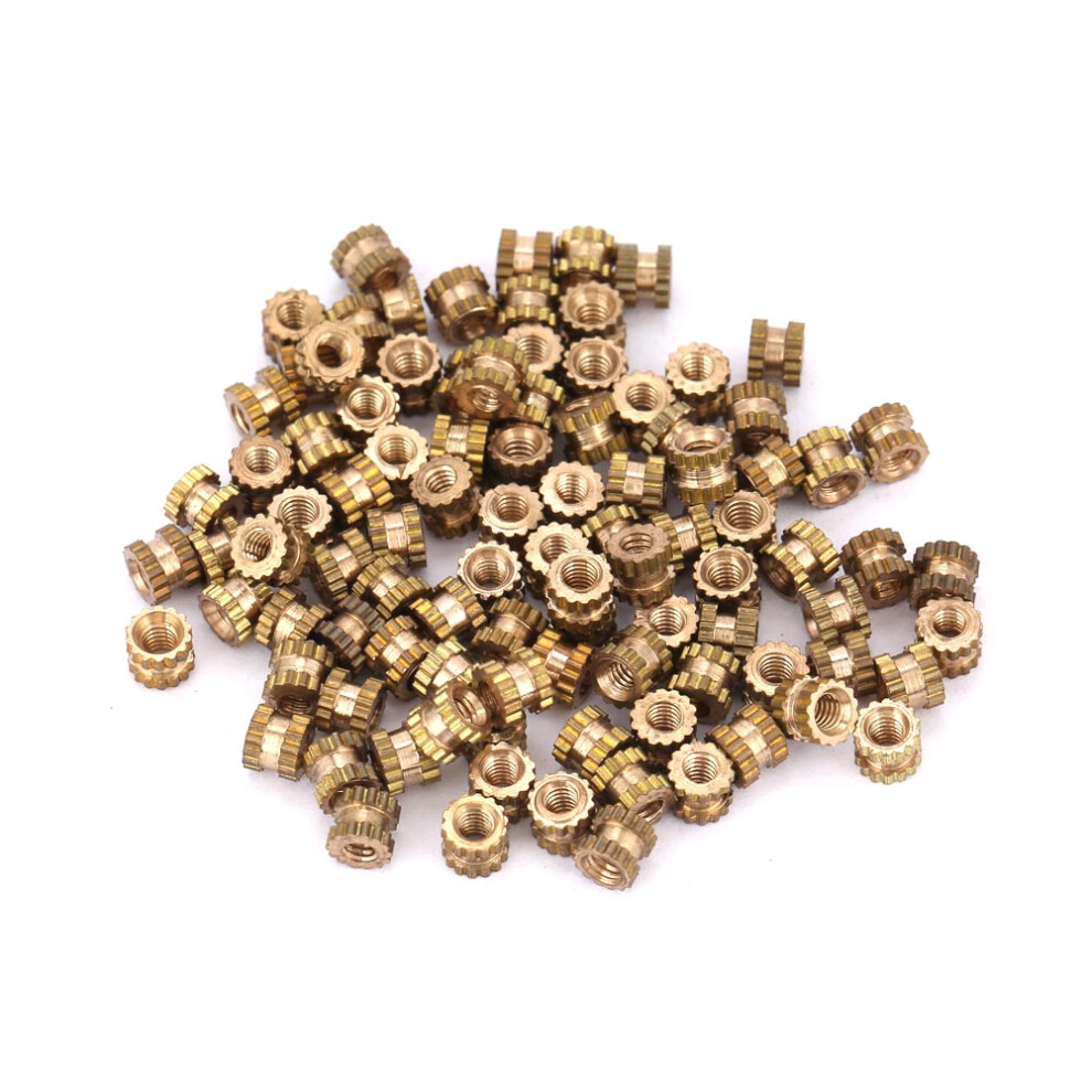 M2 Brass Cylinder Knurled Round Molded in Insert