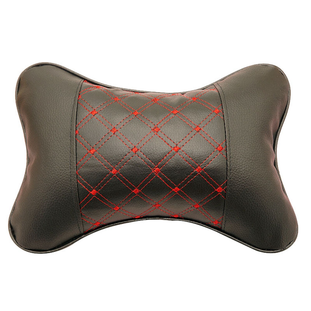 Universal Car Pu Head Pillow Neck Rest Pad Black 8320539690964