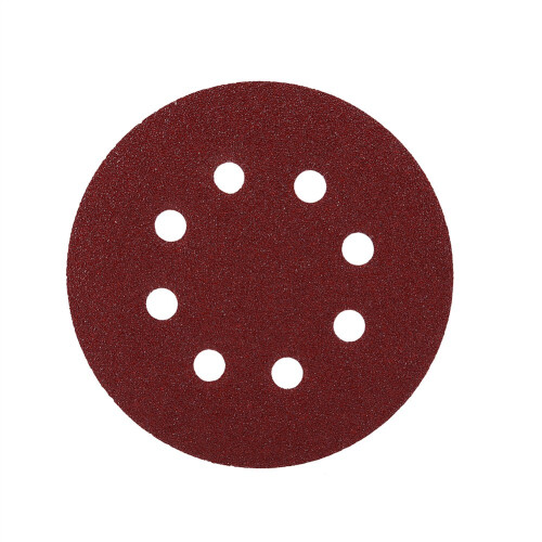 125mm Buffing Discs Red Sanding Discs 8 Hole Grit 2