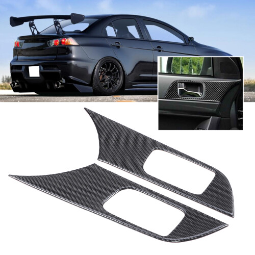 Lancer  Interior Door Handle Panel Cover Set Carbon Fiber 2pcs