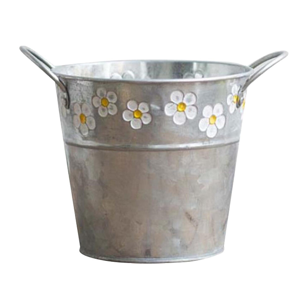 (Style 2) Metal Flower Buckets Retro Tin Planter Tubs With Handle For Party-image-OPC-PK9M7CG-NEW