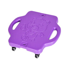 Scooter Board Sport Flat Scooter for Kids - Portable Sitting Scooter Board with Casters in Purple for Park and Home Use