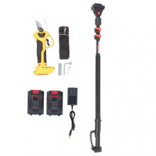 30mm Electric Pruning Shears High Carbon Steel Cutter Cordless Tree Branch Pruner with 8.20ft Extendable Pole 2 Batteries AC100240V US Plug