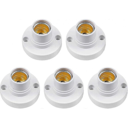 5pcks E14 Lamp Holder,e14 Edison Screw Light Bulb Holder, Plastic Ceiling Lamp Socket Crday Gift Tw