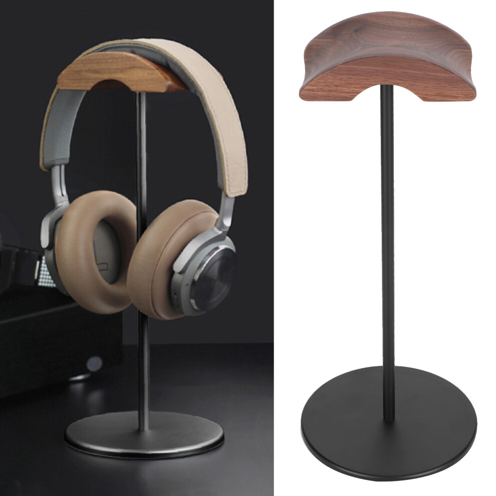 Aluminum Alloy Walnut Headphone Stand, 28Cm Desktop Hanger Black 4921346138942