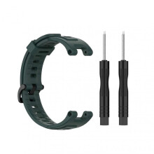 (Olive-Green) Unisex Portable Wristwatch Strap Soft Silicone Adjustable Smart Watch Replacement Band For Amazfit T-rex A1918 Pro TW