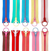 20pcs 25cm Nylon Resin Zippers, Crday Sewing Zippers with Ring Pulls 10 Assorted Colors Zipper TW