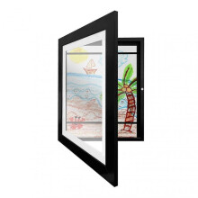 (Black) Kids Art Frames Front-open Easy Change Art Frame Drawings Artwork Picture Frames For Wall Tabletop TW