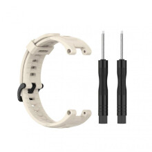 (Beige) Unisex Portable Wristwatch Strap Soft Silicone Adjustable Smart Watch Replacement Band For Amazfit T-rex A1918 Pro TW