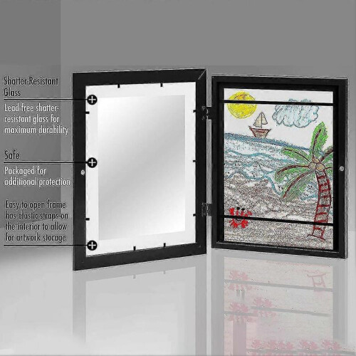 (White) Kids Art Frames Front-open Easy Change Art Frame Drawings Artwork Picture Frames For Wall Tabletop TW 1