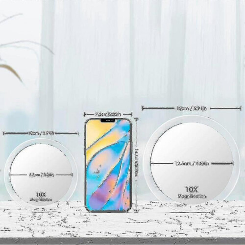 10x Magnifying Mirror with 3 Suction Cups, Make-up Mirror with 10x Magnification TW 2
