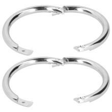 2 Stück Kohlenstoffstahl-Rinder-Nasenringe, Silber, 8,5 x 8,5 cm