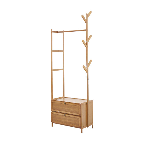 Living And Home 52CM Bamboo Clothes Rack Garment Rack, Natural Color 2