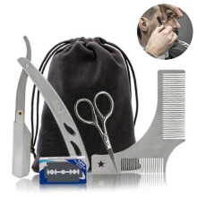 Sunrain Premium Beard Grooming Kit for Men,includes Professional Straight Edge Razor Transparent B Tw