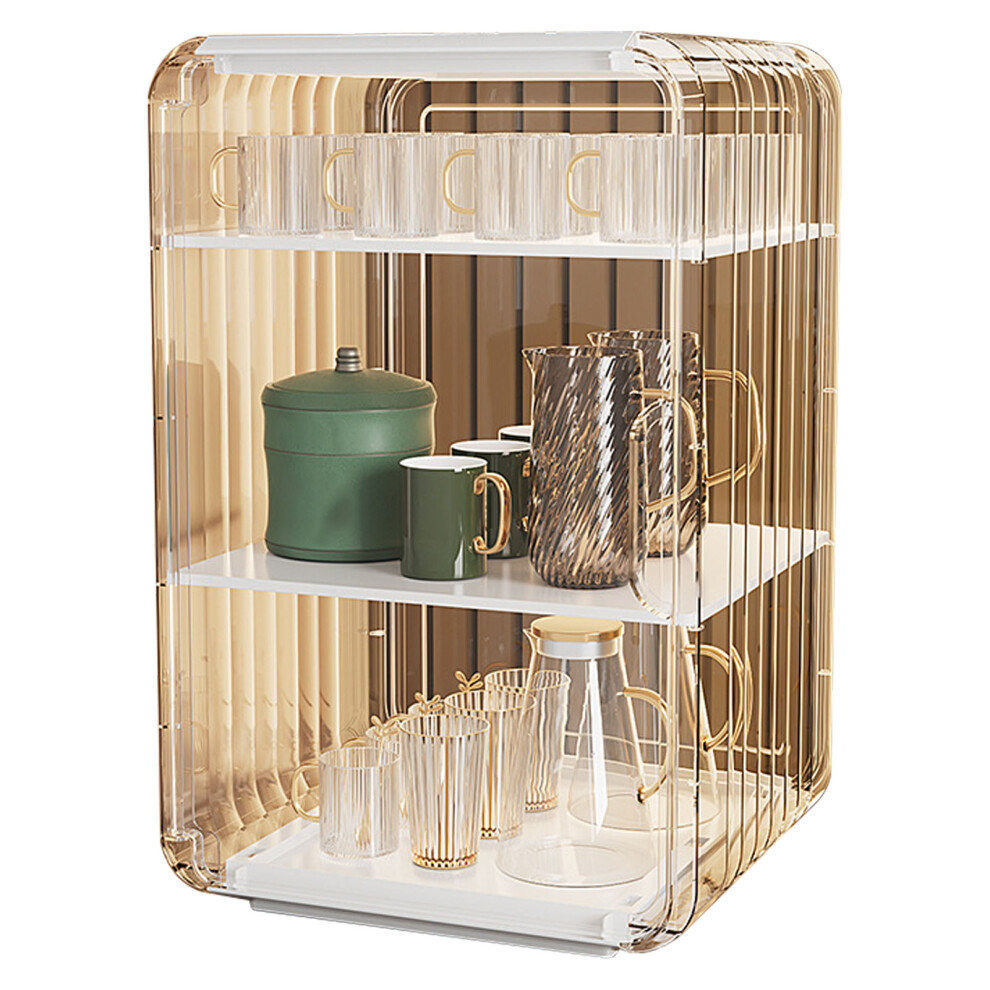 Cup Storage Rack Dustproof Stackable Plastic Clear